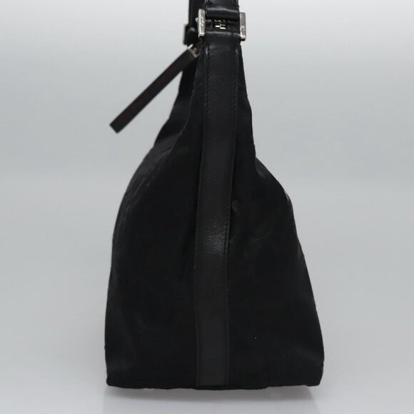 Salvatore Ferragamo Gancini Shoulder Bag Canvas Black Silver Auth bs23336 - Picture 4 of 16